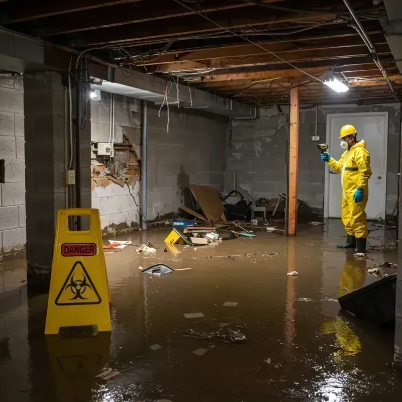 Flooded Basement Electrical Hazard in Mitchell, IL Property